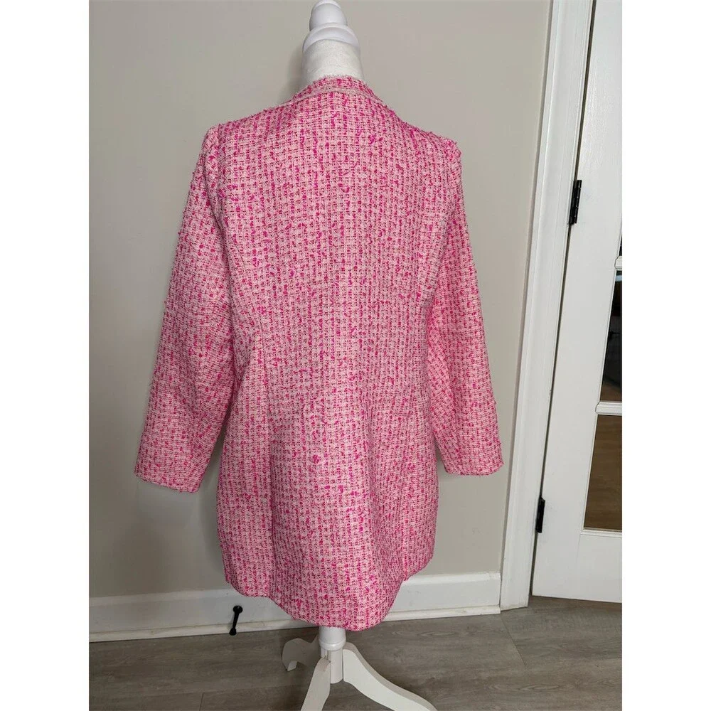 Lilly Pulitzer Dashielle Tweed Jacket Pink‎ Palms women’s  Size 4 - Picture 4 of 17